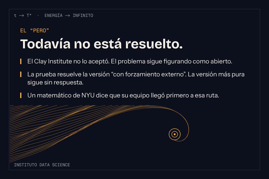 Por qué la prueba no resuelve Navier-Stokes